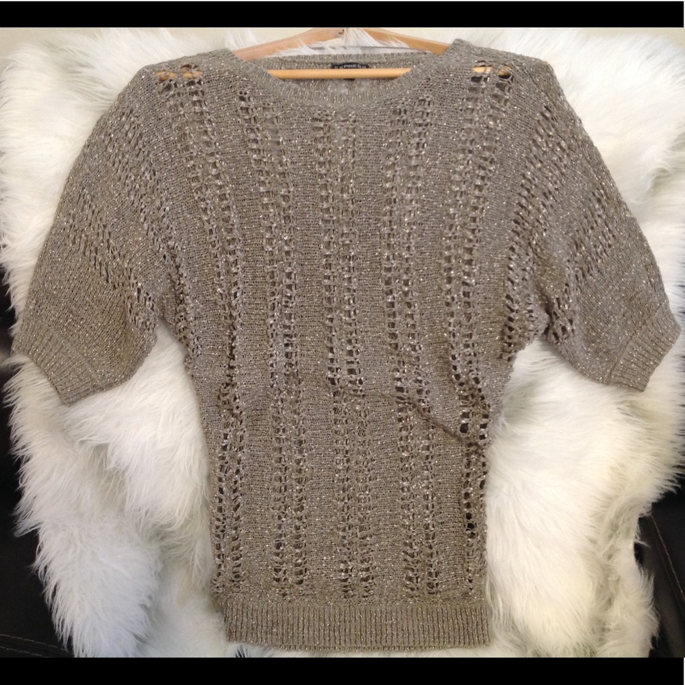💥4 for $20💥 Brown Top With Silver Specks. Sz XS